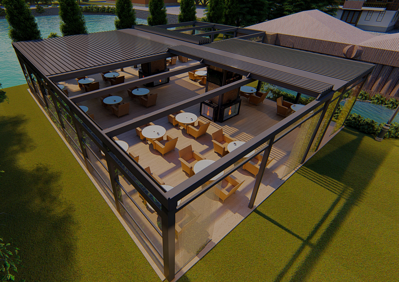 ПЕРГОЛА СО СДВИЖНЫМИ ЛАМЕЛЯМИ